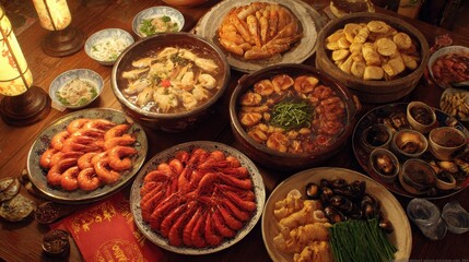 Fototapeta premium Chinese food for New Year's Eve