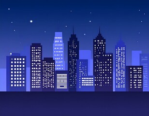 Fototapeta premium City skyline at night (1)