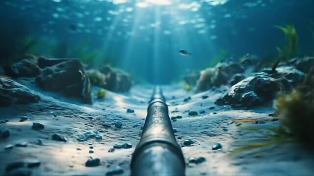 Underwater Cable with Ocean Floor.