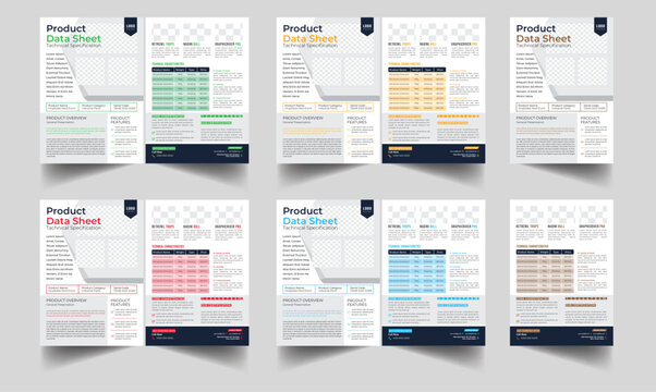 Technical Data Sheet layout template. Product Catalogue & modern a4 product catalog design template, Minimalist product brochure template design, A4 flyer, corporate flyer, business flyer, catalog