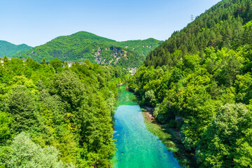 View of Neretva river in Jablanica, Bosnia-Herzegovina