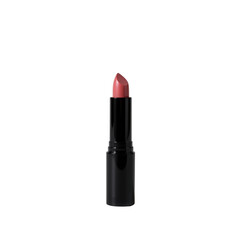 Elegant nude lipstick on a black tube showcasing beauty products