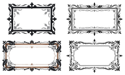 Luxury ornate vintage frames set with decorative border for invitation and certificate design
