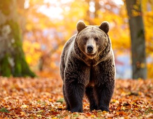 Brown bear in autumn forest (2)