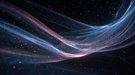 Fototapeta premium Abstract lights on a dark background resembling the cosmos, displaying gentle gradients of colors and ethereal light particles