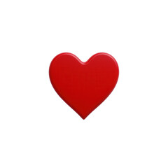 Bright Red Heart Symbol for Love and Affection on a Transparent background