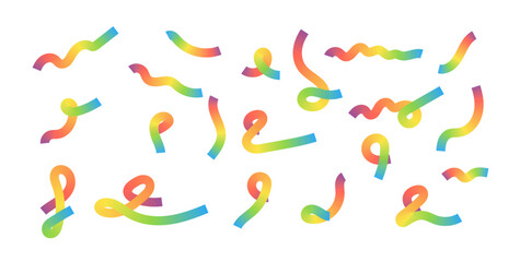 Abstract colorful rainbow ribbons curves