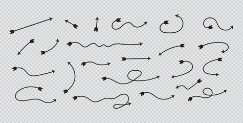 hand-drawn arrows in various directions