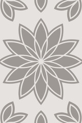 Fototapeta premium Seamless pattern of grey floral motifs ornamental