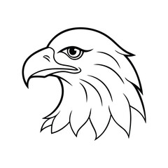 Obraz premium an eagle bird head line art silhouette vector illustration on white background