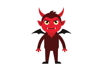 cute devil cartoon character vector drawing perfect for halloween clipart