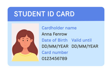 School, Student id card concept. Suitable for school, college, or university use