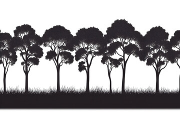 Silhouette Tree Line Illustration