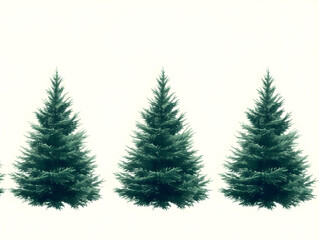 Evergreen Trees Illustration, Nature Background