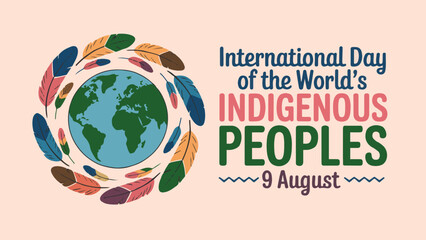 Celebrate International Day of the World's Indigenous Peoples on 9th August with a Colorful, Earth-Centered Design Featuring Indigenous Cultures and Unity