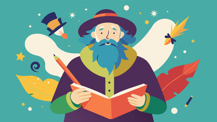 Fototapeta premium A delightful fusion of literary genius and artistic talent this journal is a treasure trove of inspiration and creativity.. Vector illustration