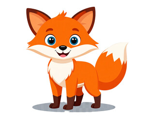Fototapeta premium Playful Cartoon Fox Character, isolated on a transparent background.