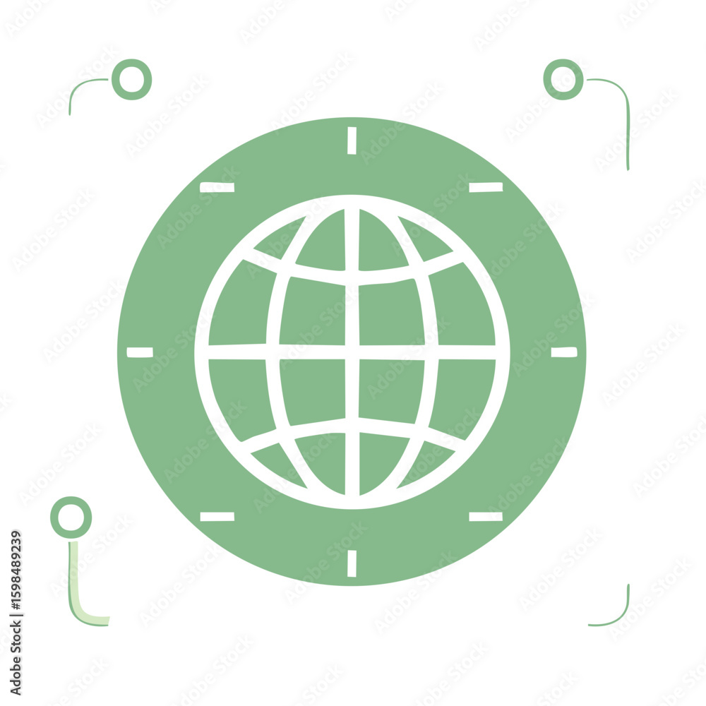 Poster minimalist world globe earth global icon representing connectivity networking