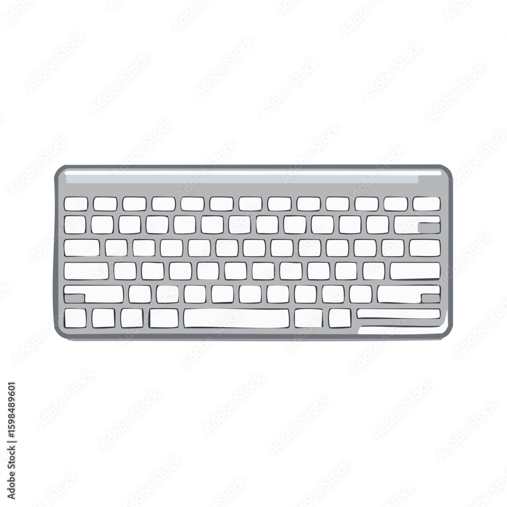 Poster isolated computer keyboard illustration digital office input device style