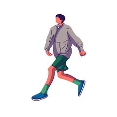 man running on a skateboard