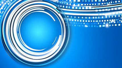 Abstract Blue Circular Tech Background Illustration