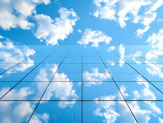 Sky Reflection Glass Building Illustration