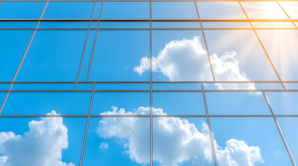Sky Reflected in Modern Building Facade