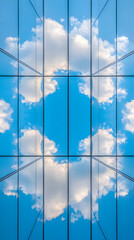 Sky Reflection in Glass Panels Abstract Image