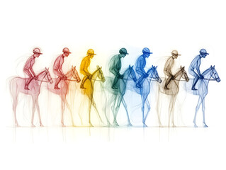 Colorful Horse Racing Illustration