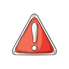 Red and White Warning Sign with Exclamation Mark Attention Safety Triangle