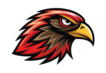 Obraz premium Hawk head mascot vector illustration fierce bird logo design sports team emblem clipart