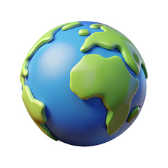 Globe Earth PNG Clipart Showing Planet with Continents and Oceans