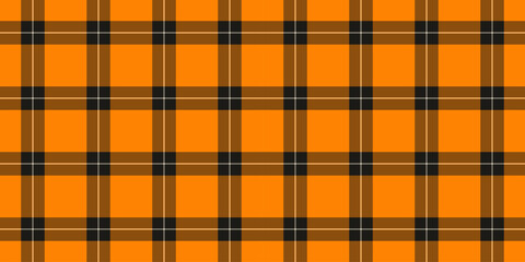 Vibrant vector pattern textile, golf background seamless check. Deluxe plaid texture tartan fabric in orange and bright colors.