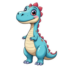 Fototapeta premium Cute Cartoon Dinosaur Character in Bright Colors and Cheerful Design