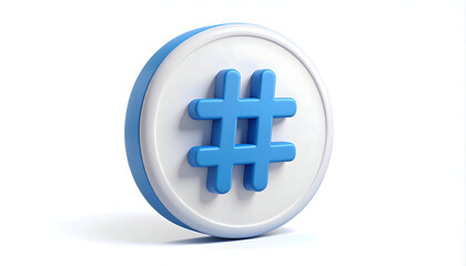 Obraz premium 3D Hashtag Social Media Icon.