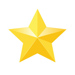 Obraz premium Glossy Golden Star Single Object, Holiday Decoration Icon or Symbol