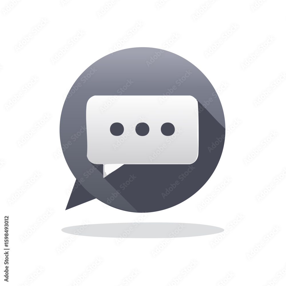 Aufkleber stylized dialogue bubble graphic with message dots for conversation and design