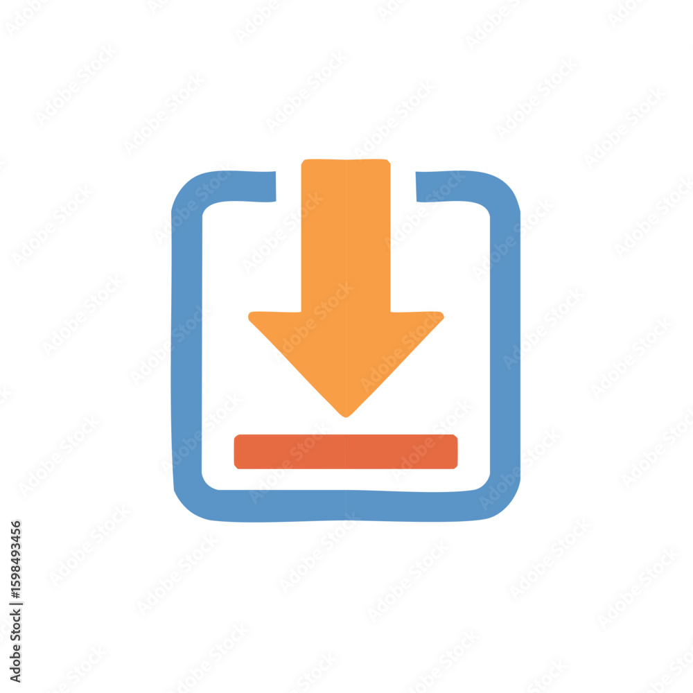 Poster isolated download arrow illustration symbolizing data transfer file sharing and application installa