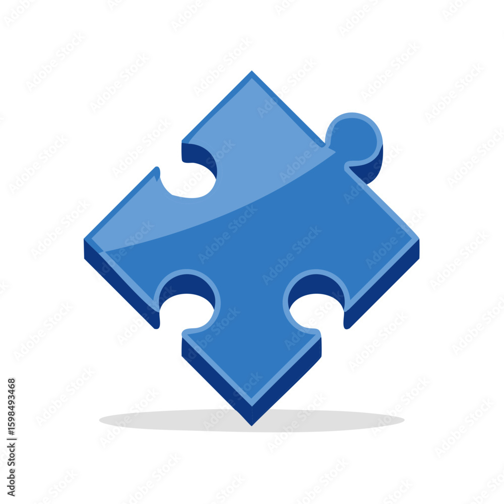 Aufkleber blue isometric puzzle piece symbol of connection and problem solving