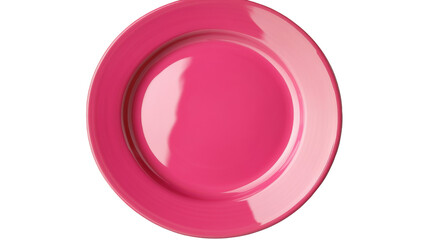 a pink plate on white background 