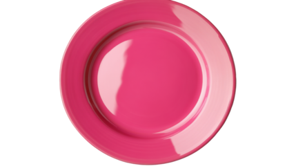 a pink plate on white background 