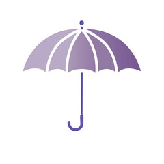 Modern Purple Umbrella Icon Graphic for Weather and Protection Concepts