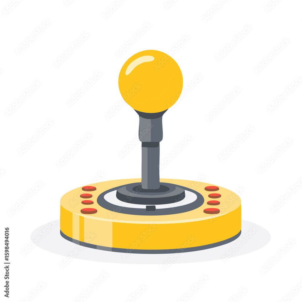 Poster yellow arcade game joystick retro console controller