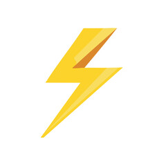 Vibrant Yellow Lightning Bolt Symbol Shining Brightly Representing Energy and Speed in a Vector Illustration