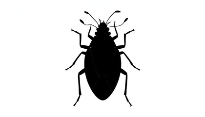 Black insect silhouette with white background.