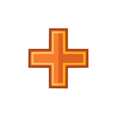 Fototapeta premium Orange and Brown Cross Symbol, Plus Sign Shape, Addition Icon, Mathematics Element, Graphic Design