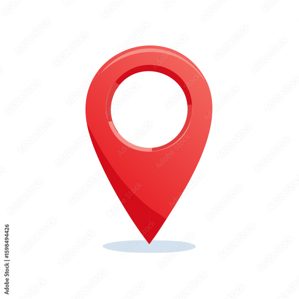 Poster vibrant red location pointer: navigational symbol with modern design and precise positioning