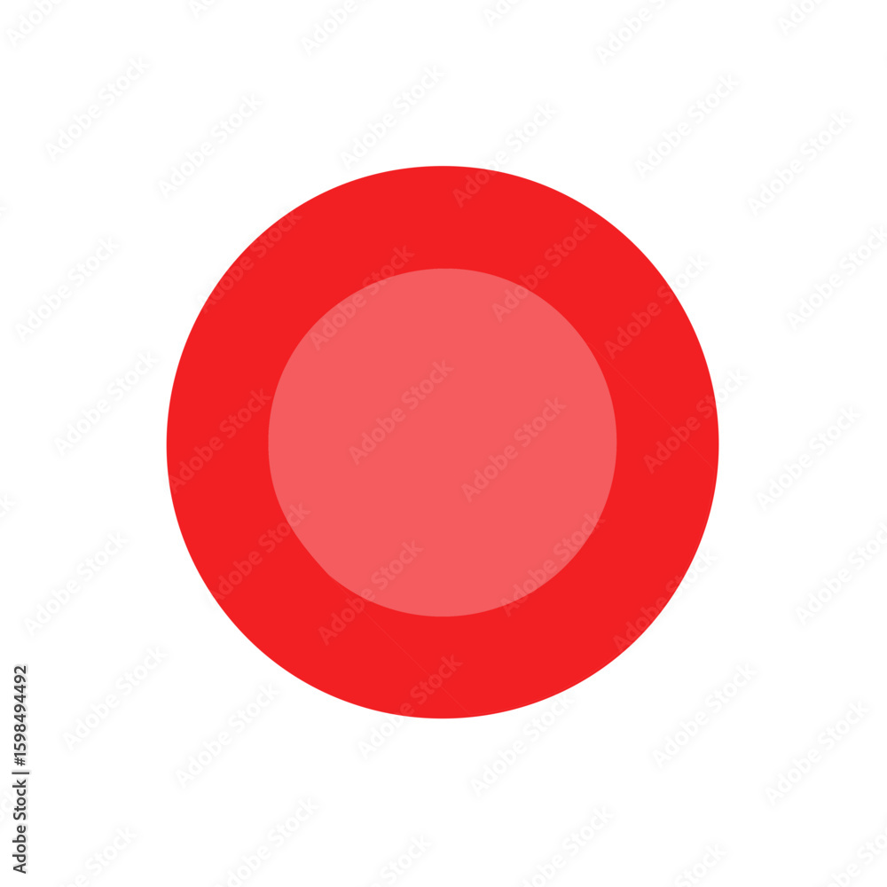Poster abstract red circle with smaller red circle inside minimalist design