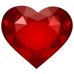 red heart on white