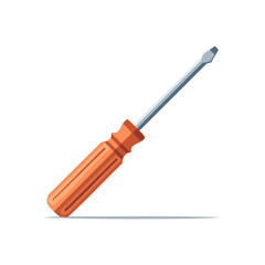 Fototapeta premium Orange handle screwdriver flat style illustration, tool for repair and DIY projects